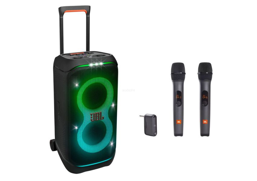 JBL Partybox 320  + zestaw dwóch mikrofonów bezprzewodowych JBL Wireless Microphone