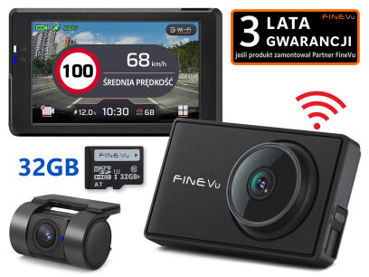 FineVu GX7000 WiFi - rejestrator QHD+FHD GPS radary