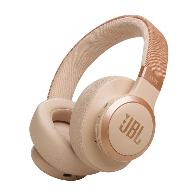 JBL Live 770NC  piaskowe bezprzewodowe słuchawki wokółuszne z True Adaptive Noise Cancelling