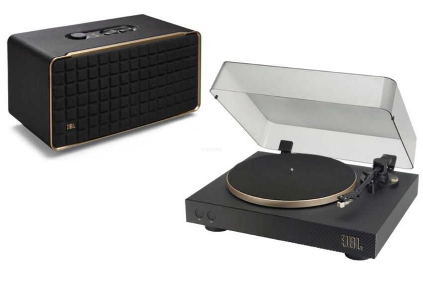 JBL SPINNER BT gramofon z Bluetooth aptX HD  + JBL Authentics 500 przenośny głośnik z Bluetooth i WiFi